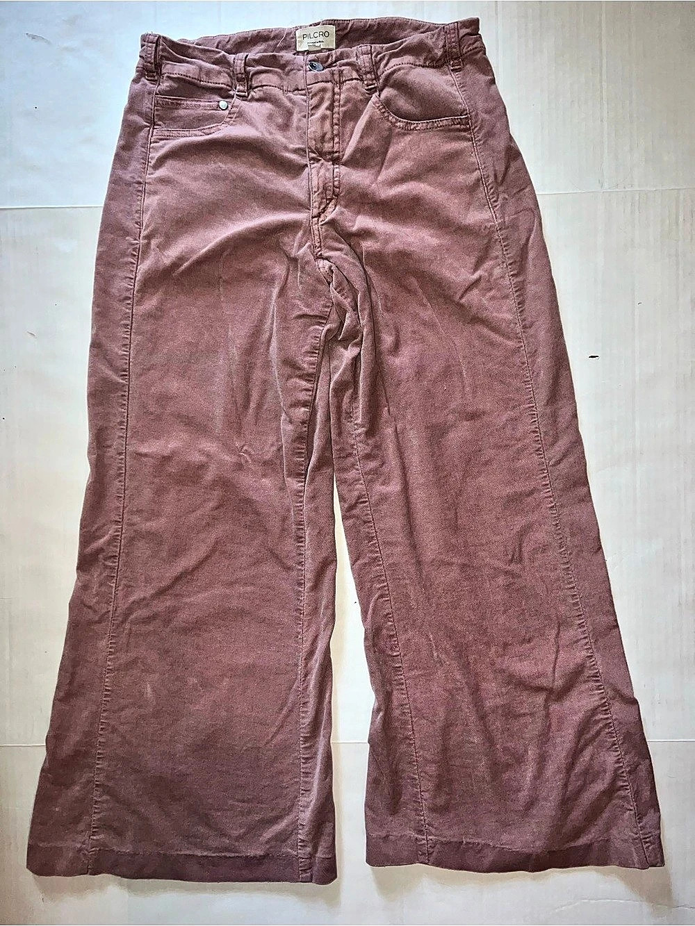 PILCRO Wide Leg Corduroy Pants in Pink size 27